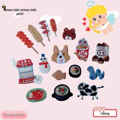 Корейский мультяшный вышитый тканевый патч - Аппликационная нашивка ручной работы для DIY проектов
