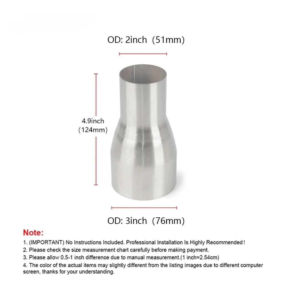Universal Stainless Steel 51mm 63mm 57mm 76mm Car Exhaust Reducer Connector Pipe Tube Adapter Intake Pipe Connection Joint