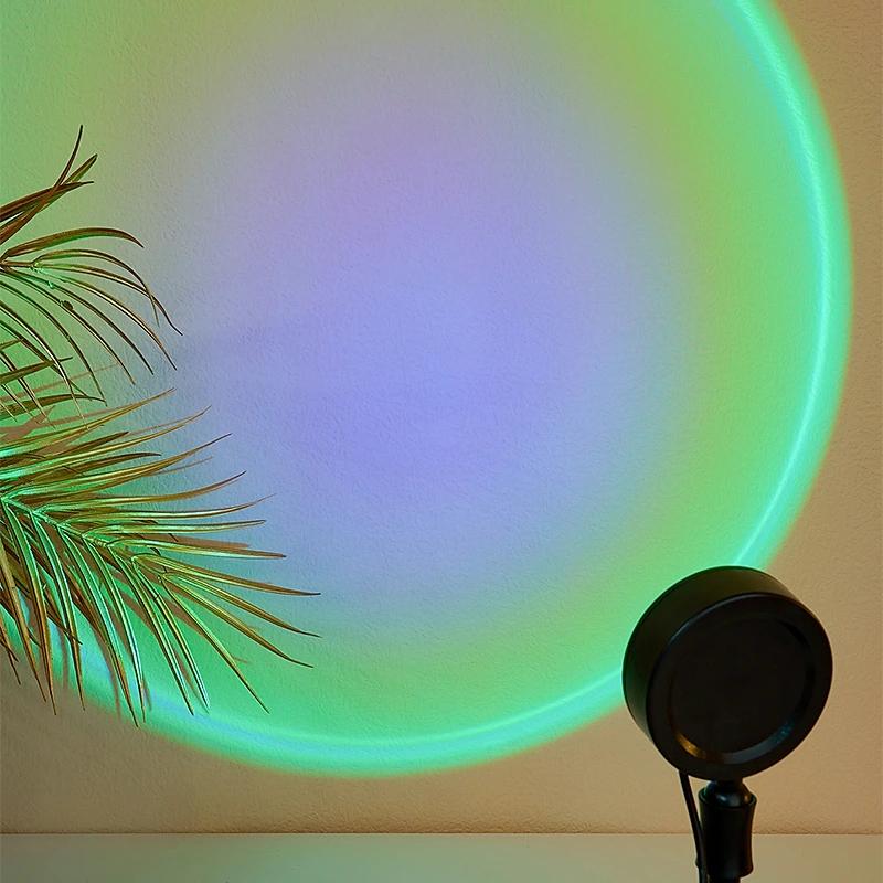 Проектор Sunset Light USB 16 цветов, меняющий цвет, напольный светильник, ночник, вращающийся на 360 градусов, украшение, украшение