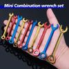 10pcs Mini Spanner Wrenches Set Hand Tool Key Ring Spanner Explosion-proof Pocket British/Metric Type Wrenches