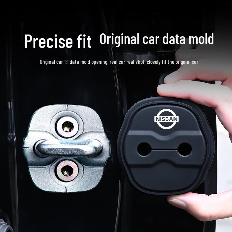Силиконовая накладка на дверной замок автомобиля Nissan для Sylphy, Teana, Qashqai, X-Trail, Livina, Tiida, Bluebird – Амортизирующая пряжка.