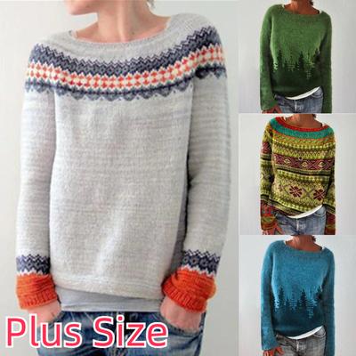 Женский свитер больших размеров в Европе и США с круглым вырезом соответствующего цвета, свободный модный пуловер, женский свитер