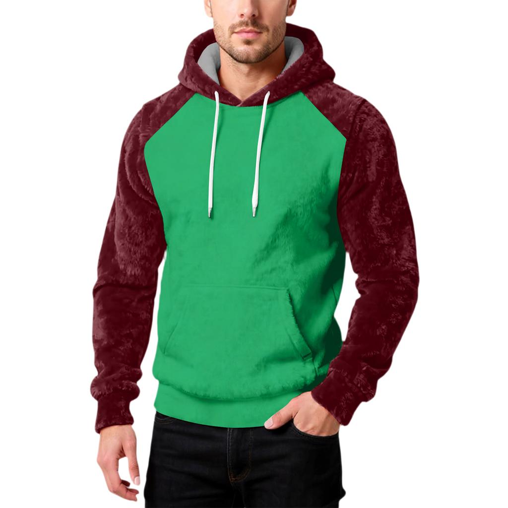 Мужская Мода Досуг Капюшон Капюшон Плюшевый Длинный Рукав Толстовка