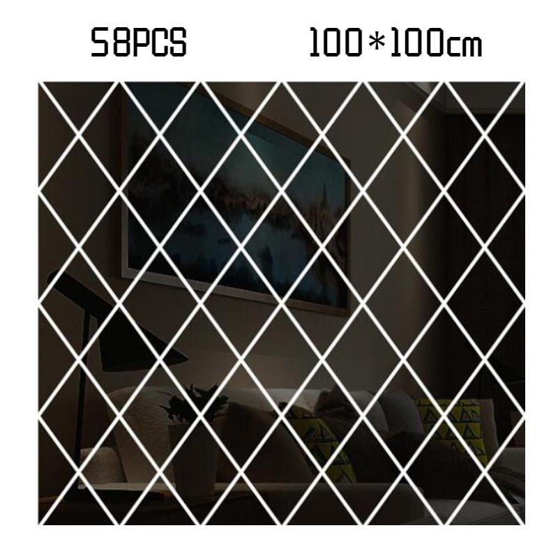 Factory Wholesale Cross-border Diamond Combination Living Room Tv Sofa Background Wall Acrylic Mirror Decorative Wall Sticker