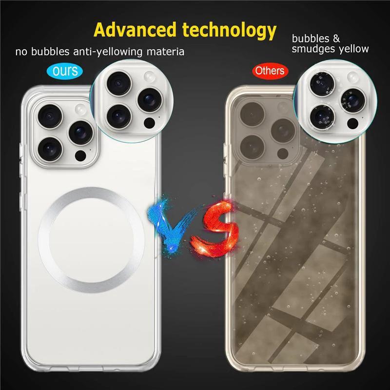 Роскошный магнитный прозрачный чехол на весь корпус для Magsafe iPhone 15 14 13 12 11 Pro Max X XS XR 7 8 Plus SE 2020, чехол с беспроводным зарядным устройством