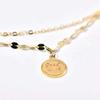 S925 Sterling Silver Handmade Anklet Lucky Wafer Pendant Two-Tier Adjustable Foot Ornaments Women