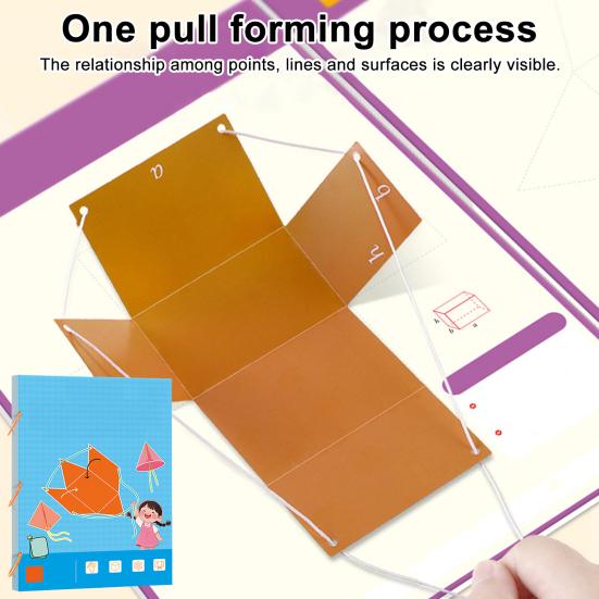 1 Набор Книга для изучения 3D-геометрии на шнурке Раннее образование Сделай сам Складывание бумаги Веревка