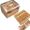 Professional Cedar Wood Cigar Humidor for 80 Imported Cigars - Sealed Aging Box Set Gift