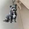 Acrylic Keychain 2D Dog Shape Fine Craftsmanship Keyring Decorative Backpack Handbag Phone Car Pendant