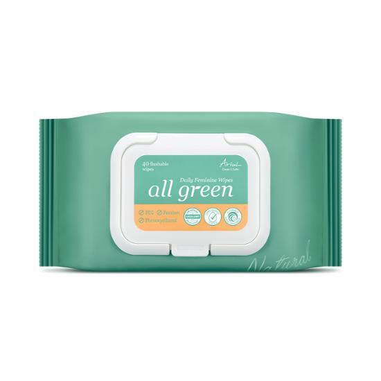 Чистящие салфетки Arial All Green Feminine Wipes (Выберите 1 из 2 типов) (20 листов/40 листов)