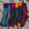 Fashion Socks Colorful Cotton Crew Socks Jacquard Striped Long Men Socks Business Causal Dress