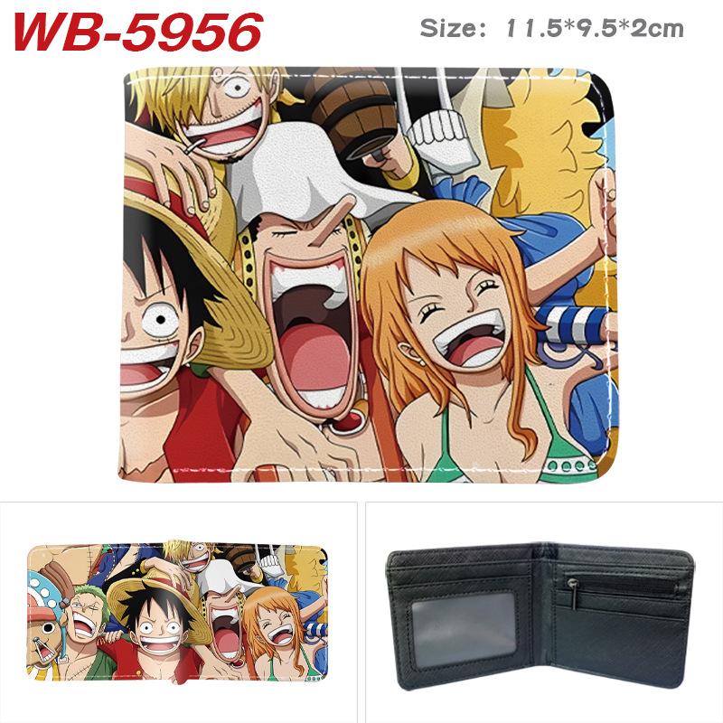 One Piece Anime Wallet Full Color Print Bi-fold Card Holder Student Anime Leather Purse