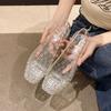 Fashion Women's Flat Bot Sandals Summer New Sle Transparent Crystal Jelly Oes Hollow Out Design Casual Leisure Footwear