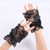 Lolita Black Hand Sleeves Short Lace Mesh Decoration Fake Cuffs Elastic Bracelet Wedding Party Dress Accessories