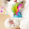 3/5/12 шт. Игрушки для кошек, искусственный мех, игрушка для кошек, мышь с перьевым хвостом, интерактивная мини-пушистая мышь с погремушками для домашних кошек