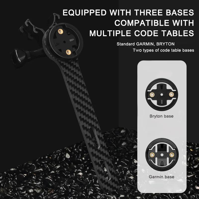 Держатель для велосипедного компьютера, кронштейн из углеродного волокна, дорожный велосипед, секундомер, спидометр, держатель для Garmin Gopro, подставка для фонаря Bryton