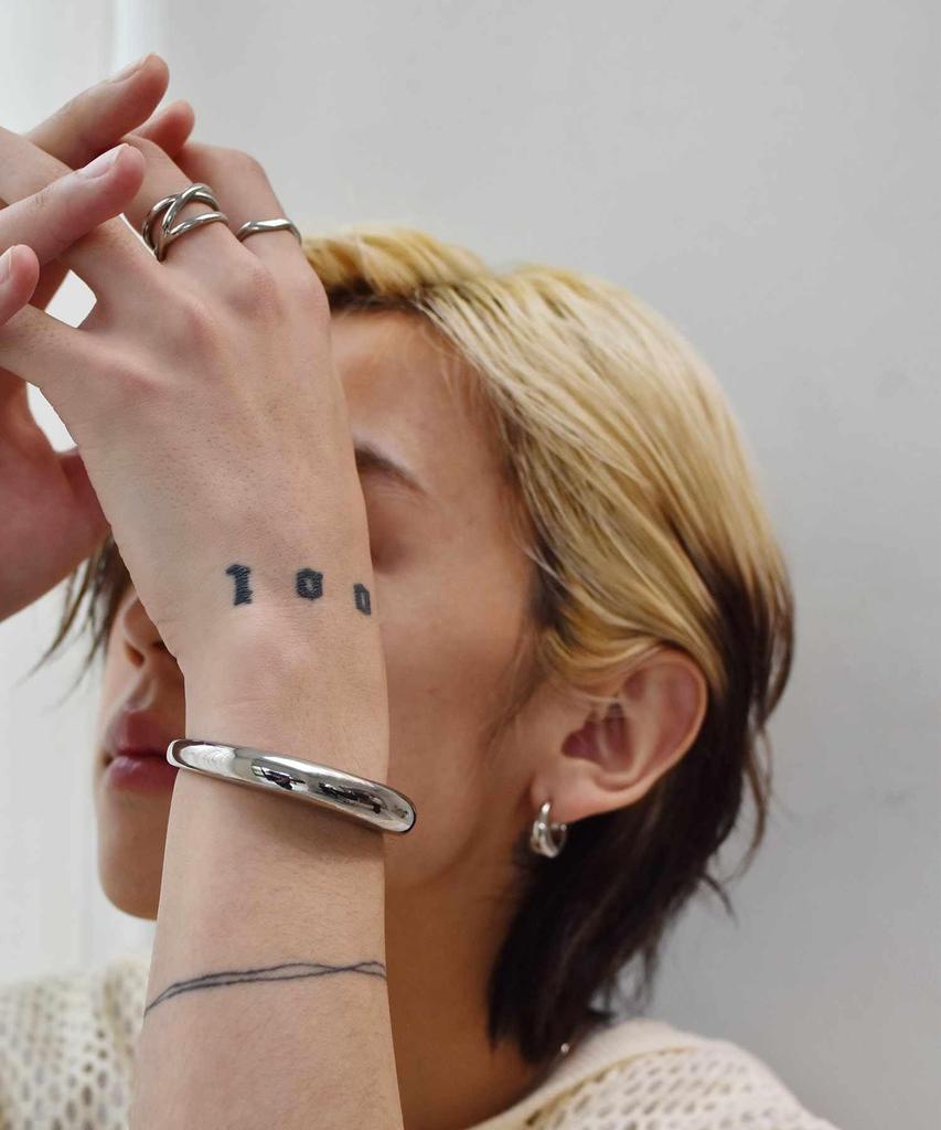 Узкий браслет из нержавеющей стали 316L серебристый M [LHME] Браслет/Хирургический (Гипераллергический)