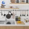 Punch-Free Wall-Mounted Kitchen Hooks - Multifunctional White Storage Shelf
