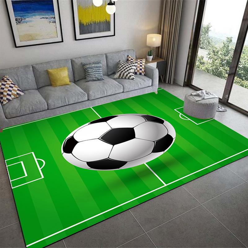 Sports Court Carpet Living Room Coffee Table Floor Mat 3D Bedroom Bedside Blanket Football Basketball Floor
