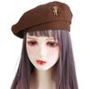 Girls Artist Hat For Female Keep Warm Solid Color Bear Beret Octagonal Cap Women Caps Painter Hat