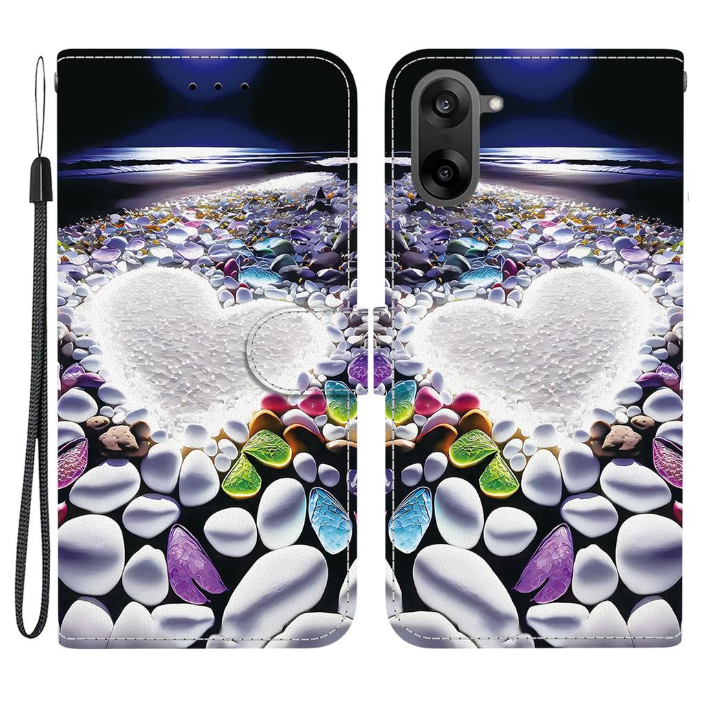 Для OnePlus Nord CE5 5G Чехол с принтом Кожаный откидной кошелек Чехол для телефона со шнурком