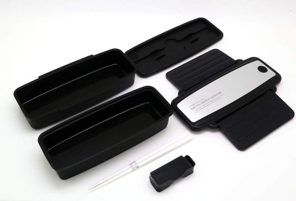 OSK Bento Box для мужчин, двухъярусный ланч-бокс, металлический, цвет «Номе Серебристый», произведен в Японии, можно мыть в посудомоечной машине, 400 мл+460 мл [с палочками для еды/изолированный пакет/легко