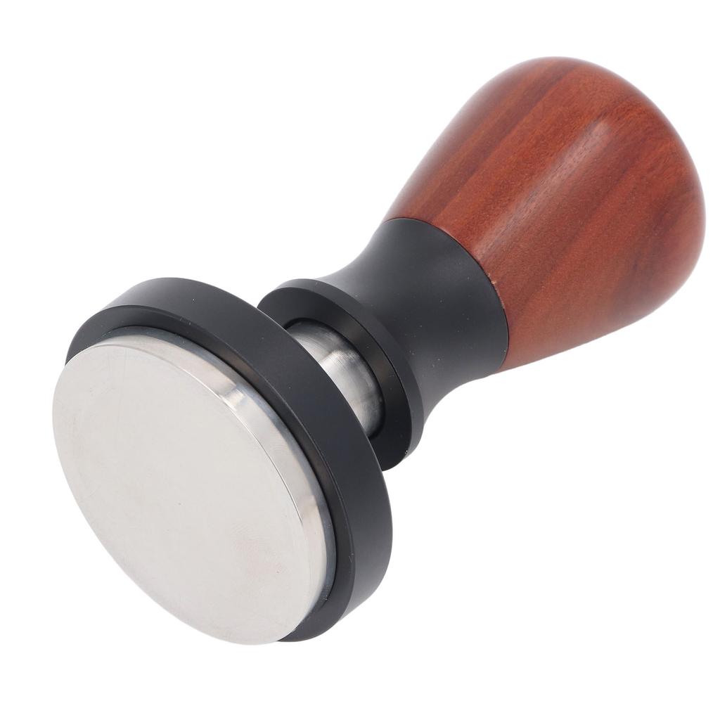 58.5MM Coffee Tamper Spring Loaded Stainless Steel Wooden Handle Coffee Press Tamper for Coffee Maki