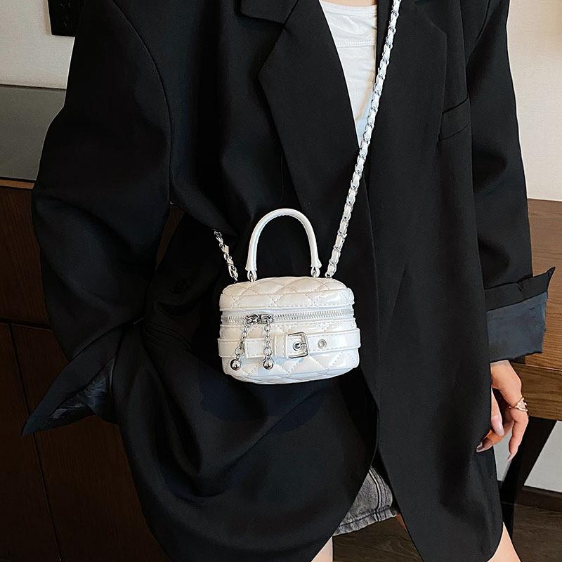 Modern Chic Korean Chain Quilted Bucket Bag For Women 2023 New Trendy Shoulder Crossbody Handbag