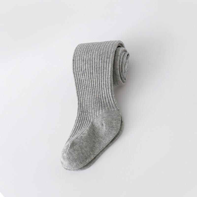 Spring Autumn Children's Warm Tights Solid Color Vertical Stripe Girl Pantyhose Fashion Non Dropping Crotch Kids Dance Panties