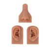 Silicone Nose Ear Model 3D Simulation Nose Ear Model Set for Piercing Practice Teaching Dark Skin