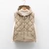 90 Duck Down New National Standard Autumn and Winter New Solid Color Vest Hooded Down Vest Women