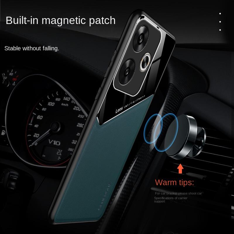 Кожаный чехол с текстурой для Xiaomi Poco F6 Pro F5 5G X6 X5 M6 Pro 4G C65 с автомобильным магнитным держателем-присоской Coque Fundas Capa