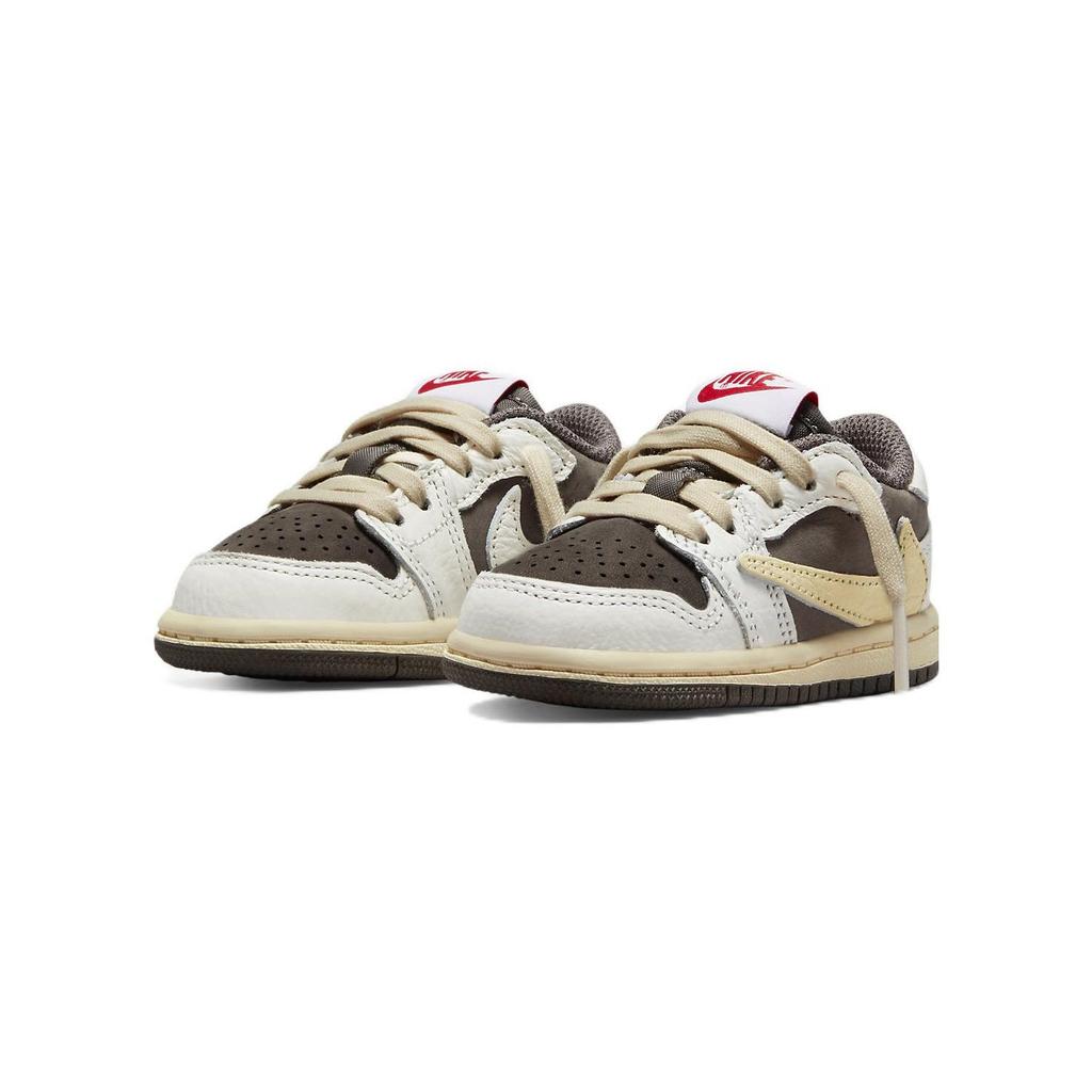 Кроссовки Travis Scott x Air Jordan 1 Retro Low OG TD Reverse Mocha Baby Brown Sail University-Red DO5441-162