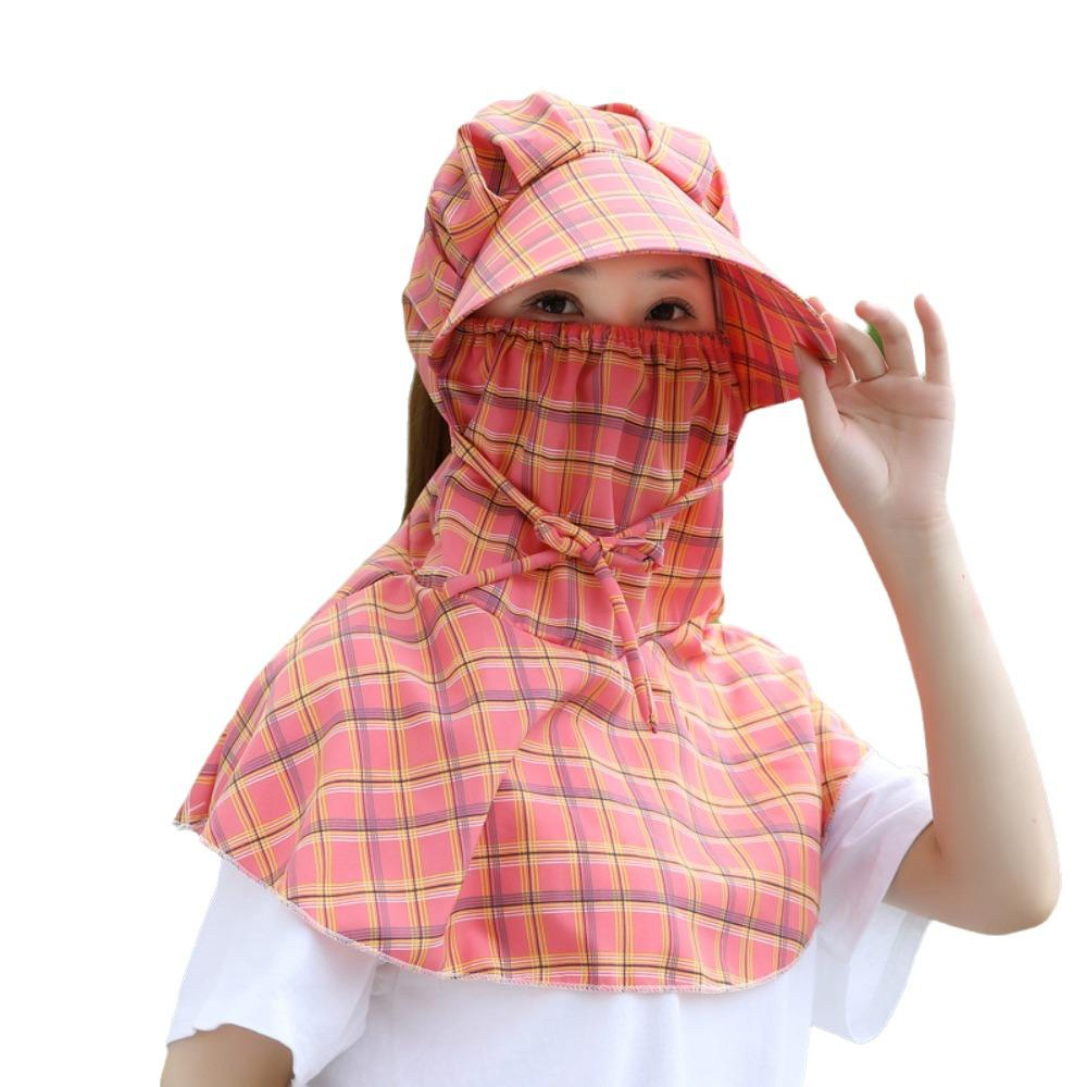 Anti-uv Sun Protection Hat Flower Bucket Hat with Mask Breathable Tea Picking Cap Ladies