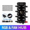 1 To 8 Way Splitter Cooler Cooling Fan RGB PWM HUB for Motherboard 4 Pin 12V LED Strip Light Adapter Powered By SATA/Large 4D
