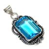 Swiss Blue Topaz Gemstone 925 Sterling Silver Jewelry Pendant 1.81" I4T85