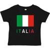 Inktastic Футболка для малыша с флагом Италии и надписью Italia - Черная обводка Итальянские футболки для младенцев