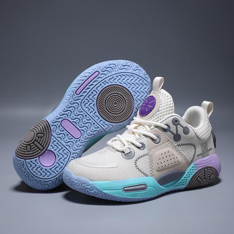 New Spring New Boys Basketball Shoes Breathable Shock Absorption Wear-resistant Students Combat Children's Basketball Shoes Outdoor