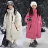 Girls' Winter Medium Length Jacket Thick Cold Resistant Outdoor Warm School Children's Clothing
