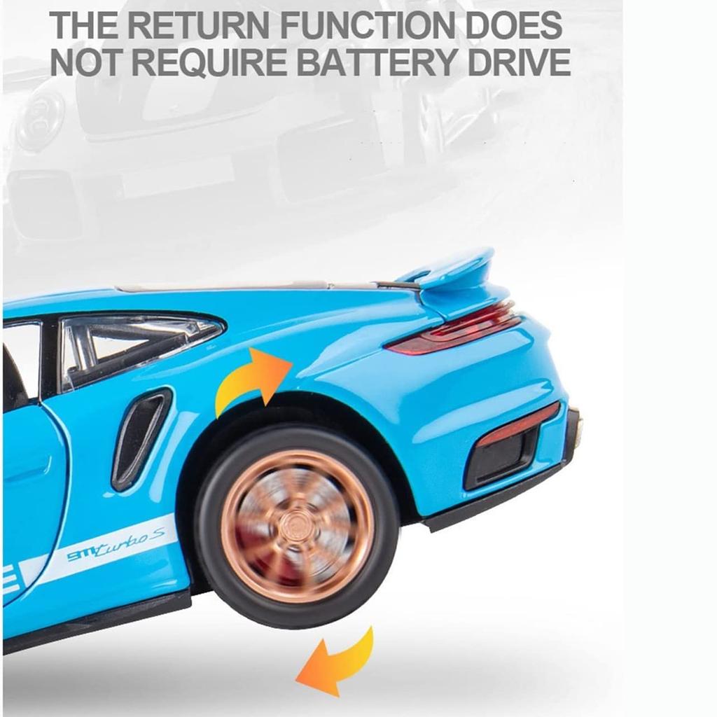 1:24 масштаба 911 Turbos, металлический спортивный автомобиль, модель из сплава, литой автомобиль и игрушечный автомобиль, имитация звука и света, коллекция, детский подарок