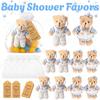 12-36 Наборов 4,7 дюйма Плюшевые мишки Подарки на Baby Shower для гостей Мини Мягкая игрушка Плюшевый Синий Мишка С Карточками Органайзеры из органзы