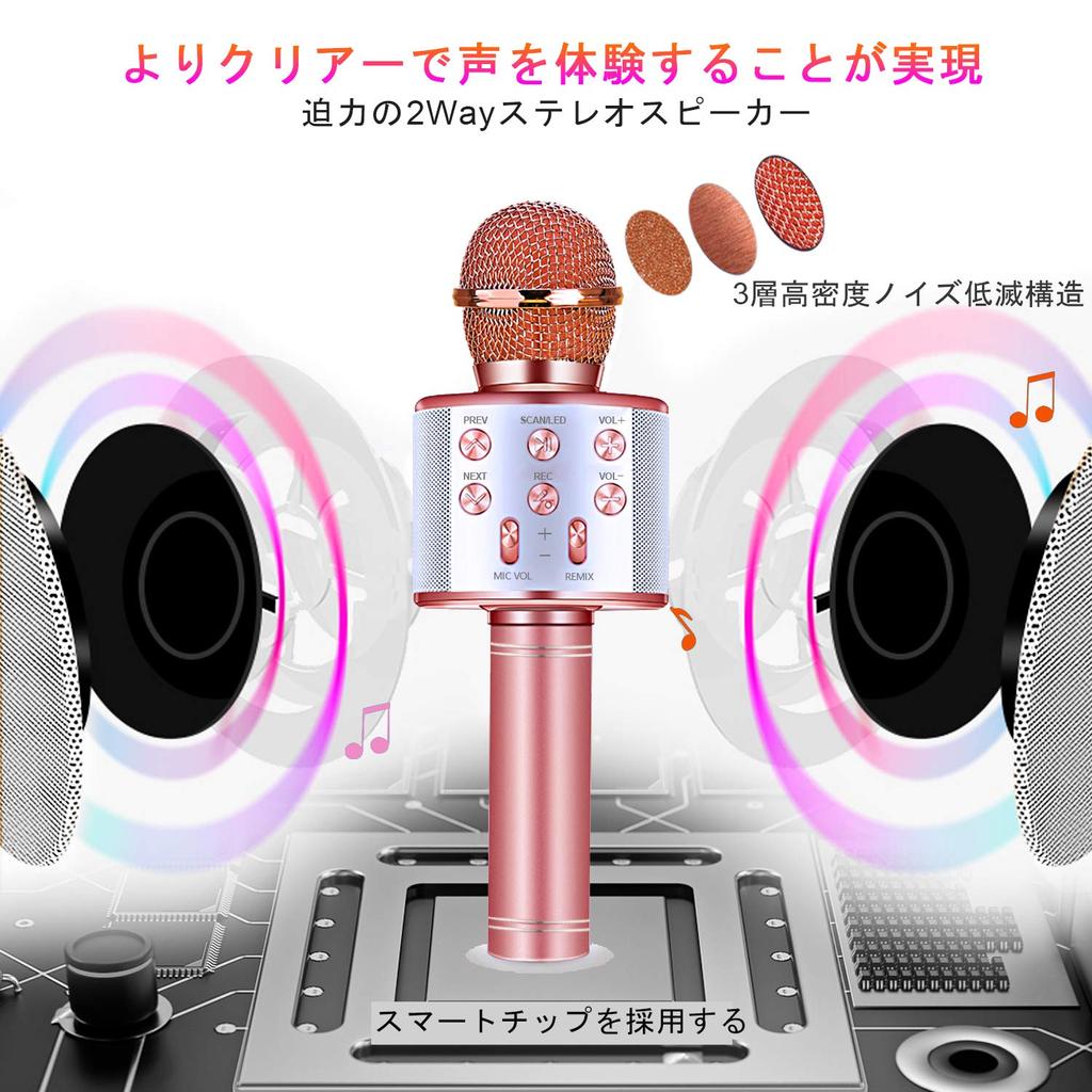 ShinePick Karaoke Bluetooth Wireless Recordable Wireless Noise Equipped with Echo Function Accompaniment Wireless Music Includes Various LED Home