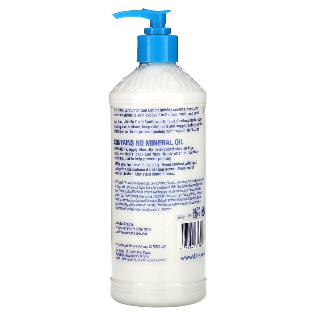 Fruit of the Earth Aloe Vera After Sun Lotion, 20 Fl Oz (591 Ml)