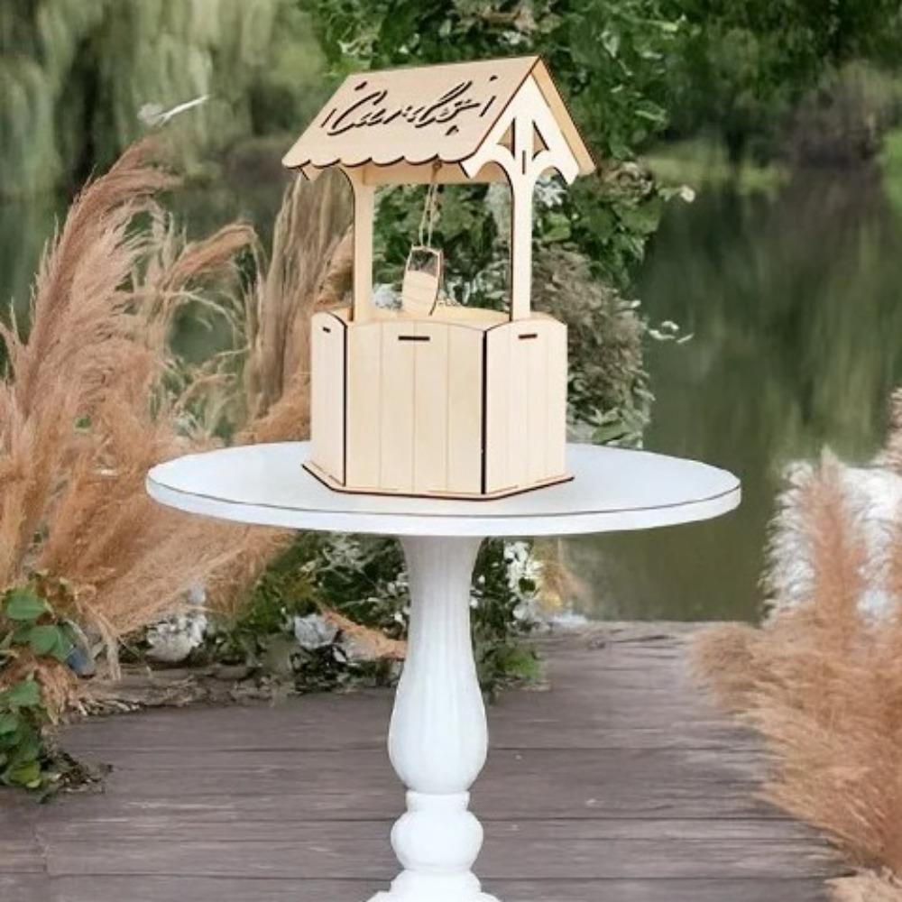 Natural Wooden Gift Card Box Wood Craft Receiving Box Wishes Wedding Card Box  Wedding Party