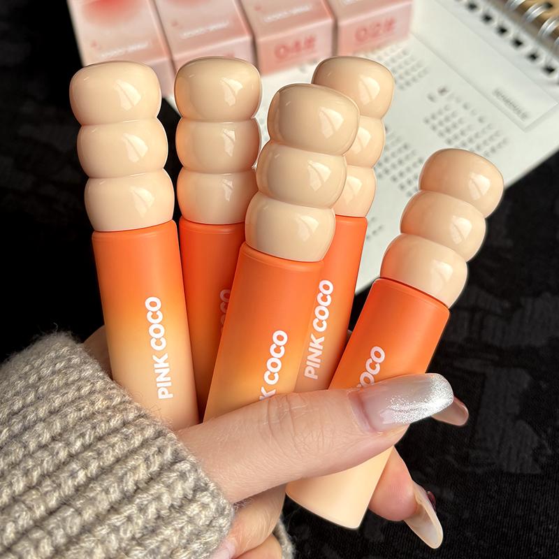PINK COCO Закат Галактики Блеск для губ Матовый Матовый Вельветовая Грязь для губ Низконасыщенный Тон Осенний и Зимний Матовый Блеск для губ