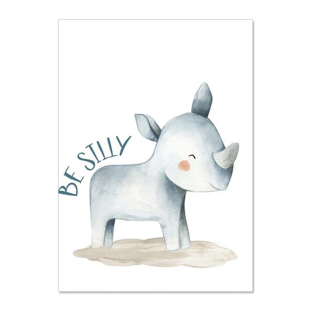 Милый мультфильм животное жираф лев детская настенная живопись холст картины постеры и принты настенные картины декор для детской комнаты без рамки