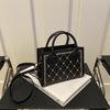 New Fashion Diamond Square Bag Simple and Trendy Solid Color One Shoulder Crossbody Bag Small Fragrance Style Handbag