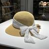 Летняя модная шляпа из соломы, женская, в стиле Хепберн, от солнца, для путешествий, отпуска, пляжная шляпа