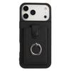 For iPhone 17 Pro Max Case with Ring Kickstand Drawing Type Card Slots Leather Back Cover