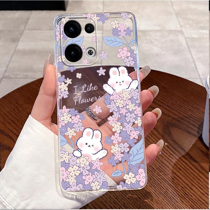 Чехол для OPPO Reno13 Reno 13 Pro 5G Роскошный Милый Сердце Кролик Забавный Чехол OPPO Reno 13 13Pro Reno13Pro 5G Прозрачный Мягкий Чехол для Телефона